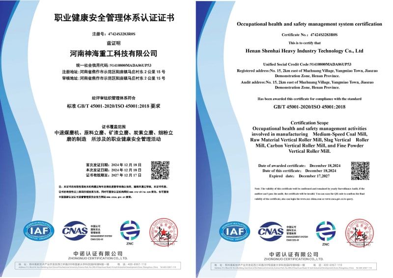 ISO45001 Occupational Health and Safety Management System Certification
